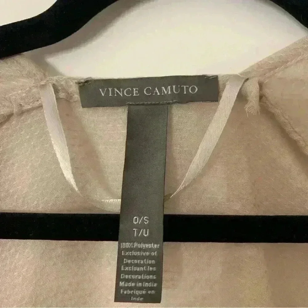 Vince Camuto Women's Neutral Sheer Tassel Kimono O/S